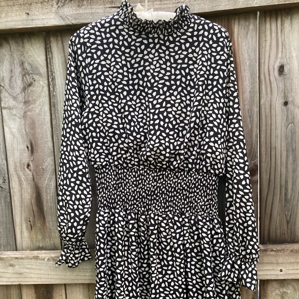 She + Sky black high neck dress